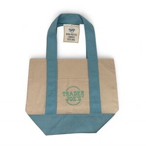 Trader Joe’s Mini Pastel Canvas Tote Bag in Blue